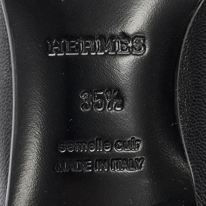 Hermes Moccasins Royale Leather 35.5 Shoes Black