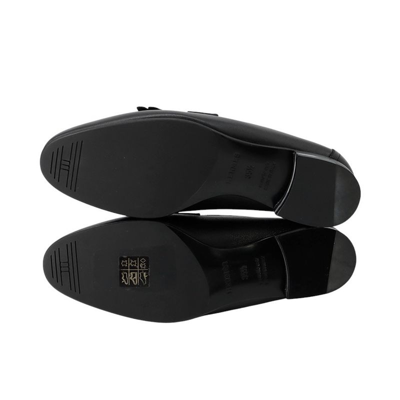 Hermes Moccasins Royale Leather 35.5 Shoes Black