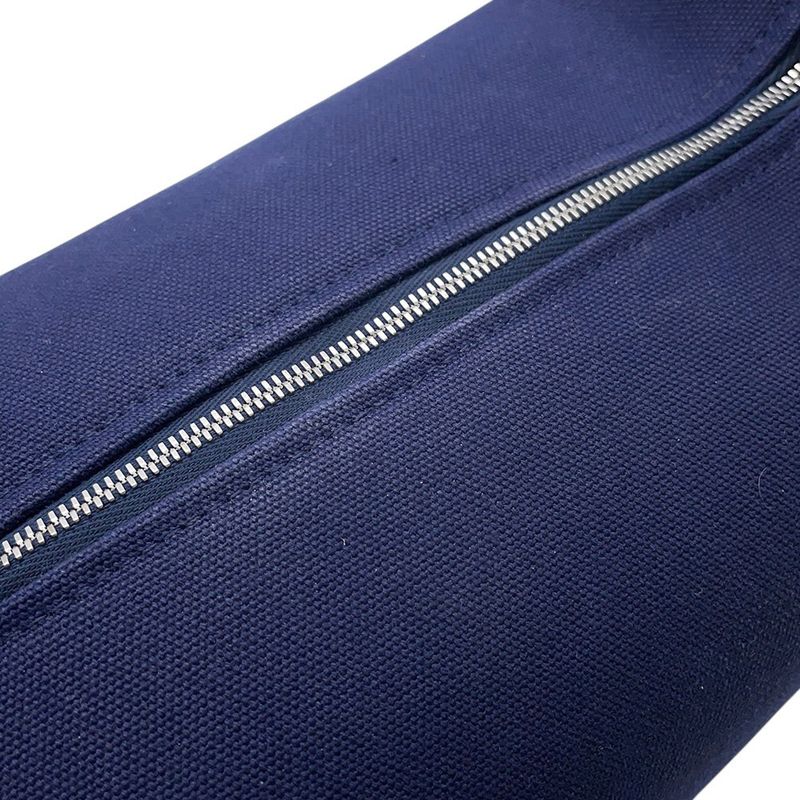Hermes Pouch Bric-a-Brac PM Pavillon Marine Silver Canvas