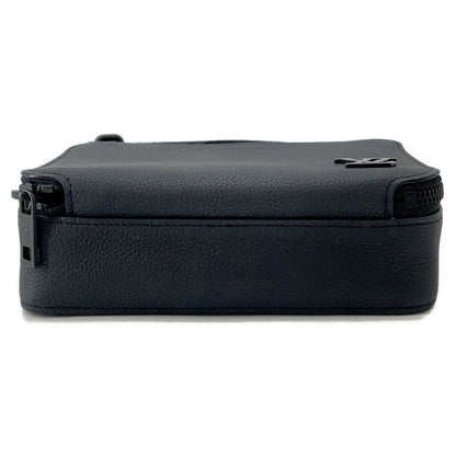 Louis Vuitton Shoulder Bag Grain Calf Leather LV Aerogram Alpha Wearable Wallet Noir Black