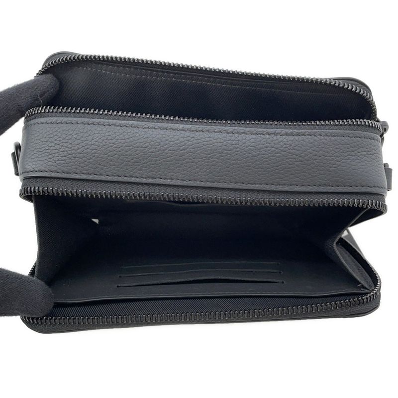 Louis Vuitton Shoulder Bag Grain Calf Leather LV Aerogram Alpha Wearable Wallet Noir Black