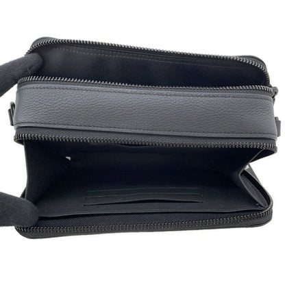 Louis Vuitton Shoulder Bag Grain Calf Leather LV Aerogram Alpha Wearable Wallet Noir Black