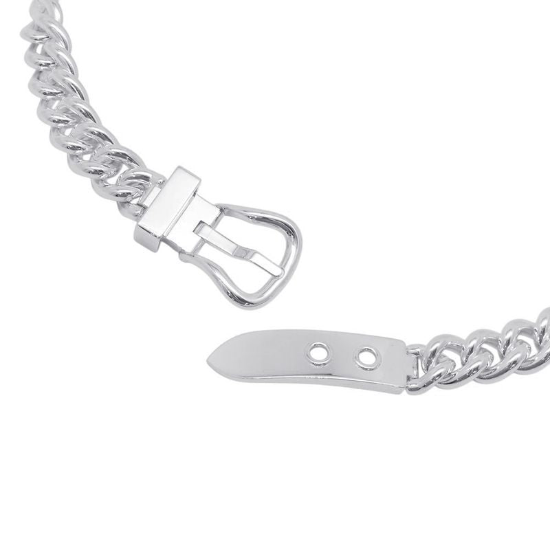 Hermes Necklace Book le Inflexible Silver GM 42
