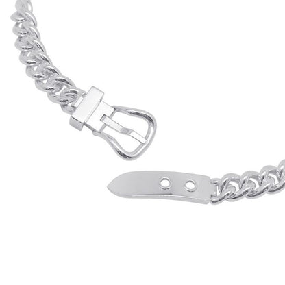 Hermes Necklace Book le Inflexible Silver GM 42