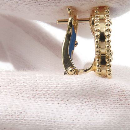 Van Cleef & Arpels Earrings Vintage Alhambra Blue Agate 18K Yellow Gold