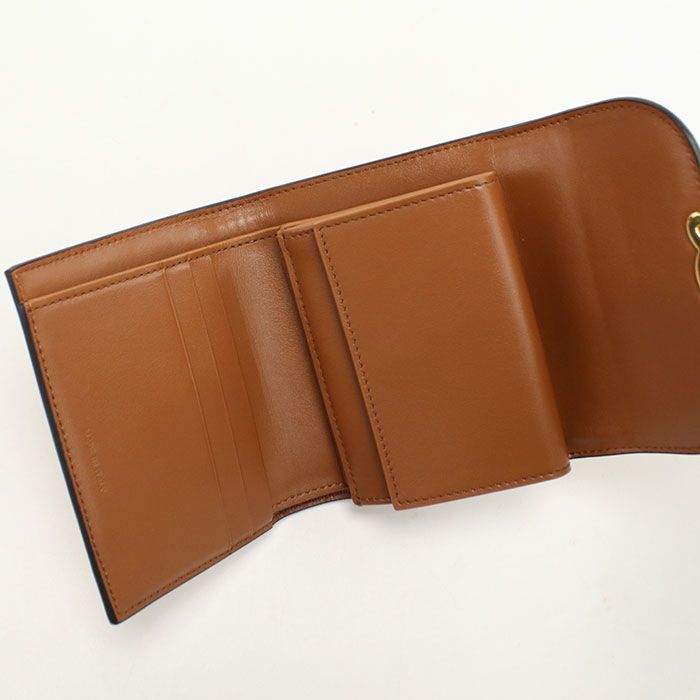Celine Small Flap Wallet Triomphe Trifold Raffia Leather