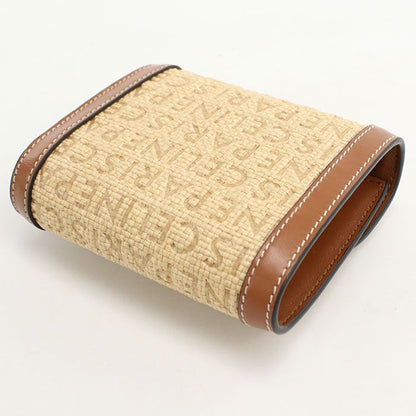 Celine Small Flap Wallet Triomphe Trifold Raffia Leather