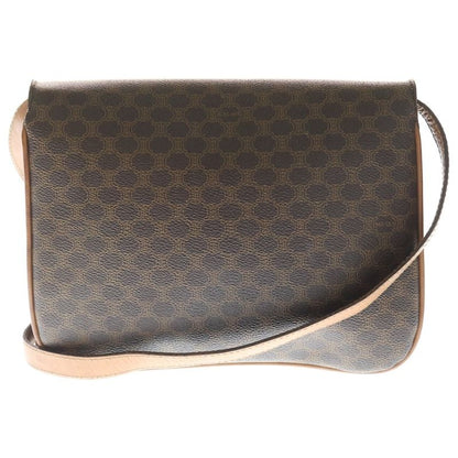 Celine Macadam Triomphe Leather Shoulder Bag Brown
