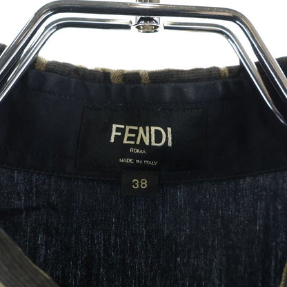 Fendi Zucca Silk Color Long Sleeve Shirt Black