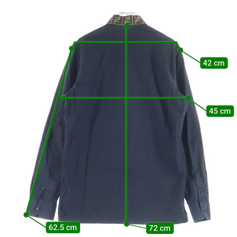 Fendi Zucca Silk Color Long Sleeve Shirt Black