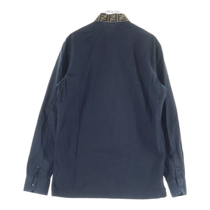 Fendi Zucca Silk Color Long Sleeve Shirt Black