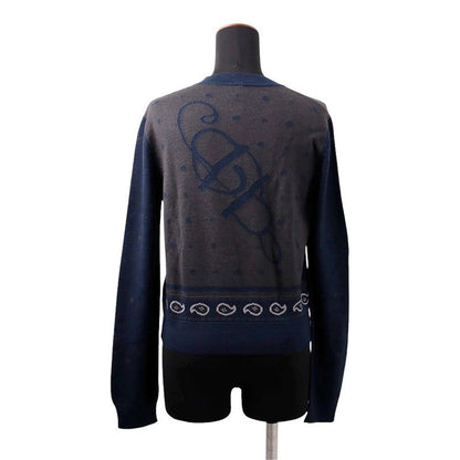 Hermes Cardigan Harnais de Cour Cashmere Silk 40 Top Knit Graynavy