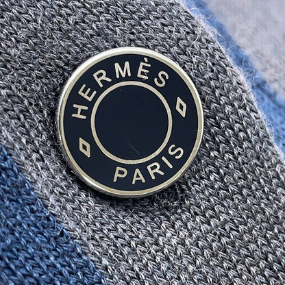 Hermes Cardigan Harnais de Cour Cashmere Silk 40 Top Knit Graynavy