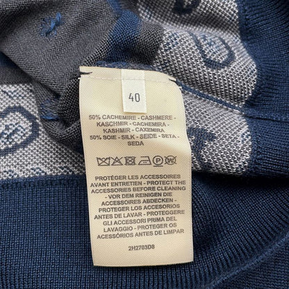 Hermes Cardigan Harnais de Cour Cashmere Silk 40 Top Knit Graynavy