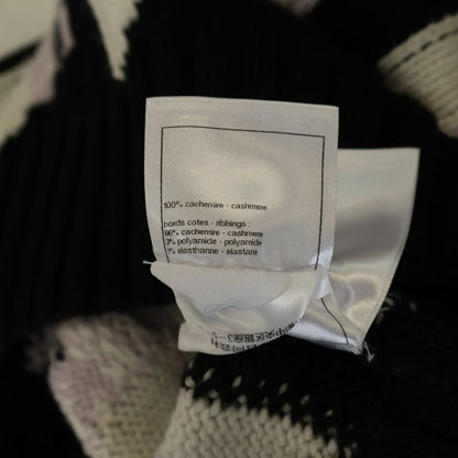 Chanel Geometric CC Logo Plate Cashmere Knit Sweater Pink Black