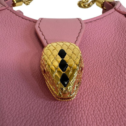 Bvlgari Micro Chain Shoulder Bag Snake Ellipse Pink