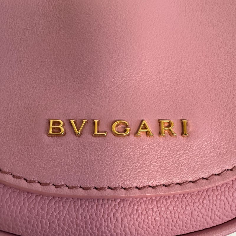Bvlgari Micro Chain Shoulder Bag Snake Ellipse Pink