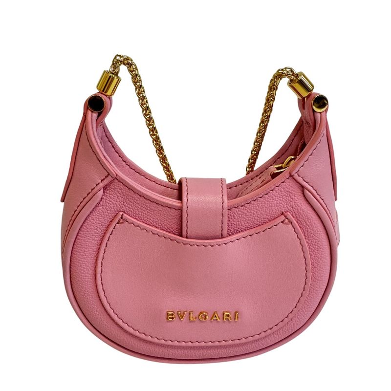 Bvlgari Micro Chain Shoulder Bag Snake Ellipse Pink