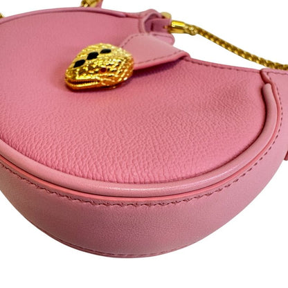 Bvlgari Micro Chain Shoulder Bag Snake Ellipse Pink