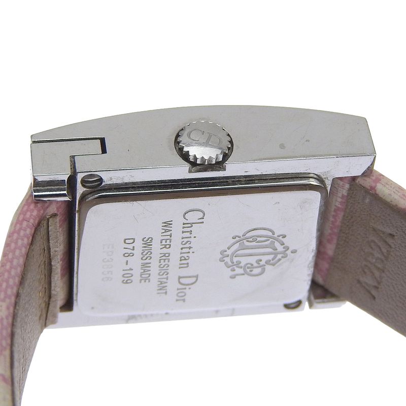 Dior Christian Maris Stainless Steel Leather Quartz Analog