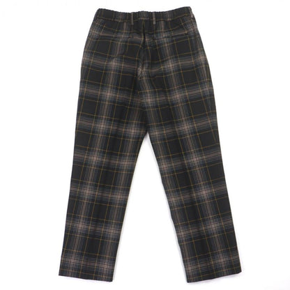 Fendi Made 100% Wool Tapered Checkered Slacks Pants Brown 48