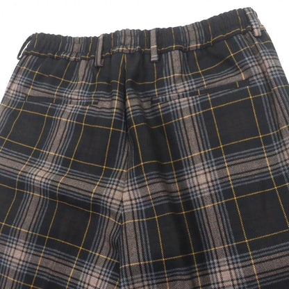 Fendi Made 100% Wool Tapered Checkered Slacks Pants Brown 48