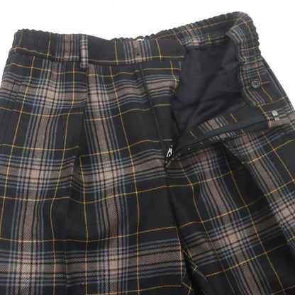 Fendi Made 100% Wool Tapered Checkered Slacks Pants Brown 48