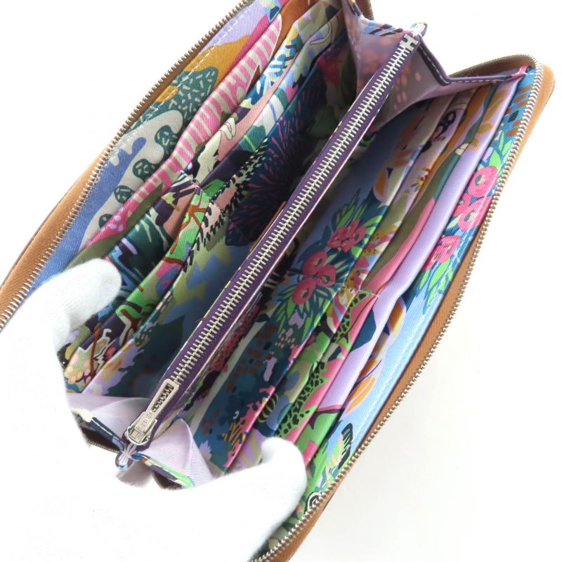 Hermes Azap Long Silk in Gold Veau Silver Round Zip Wallet