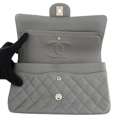 Chanel Chain Shoulder Bag Quilted 25 CC Logo Double Caviar Leather