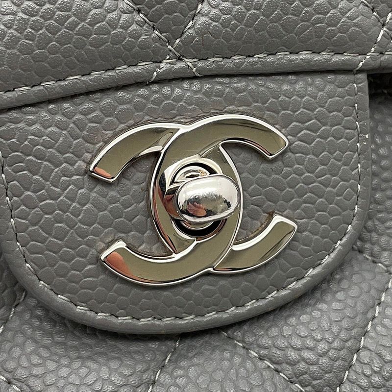 Chanel Chain Shoulder Bag Quilted 25 CC Logo Double Caviar Leather
