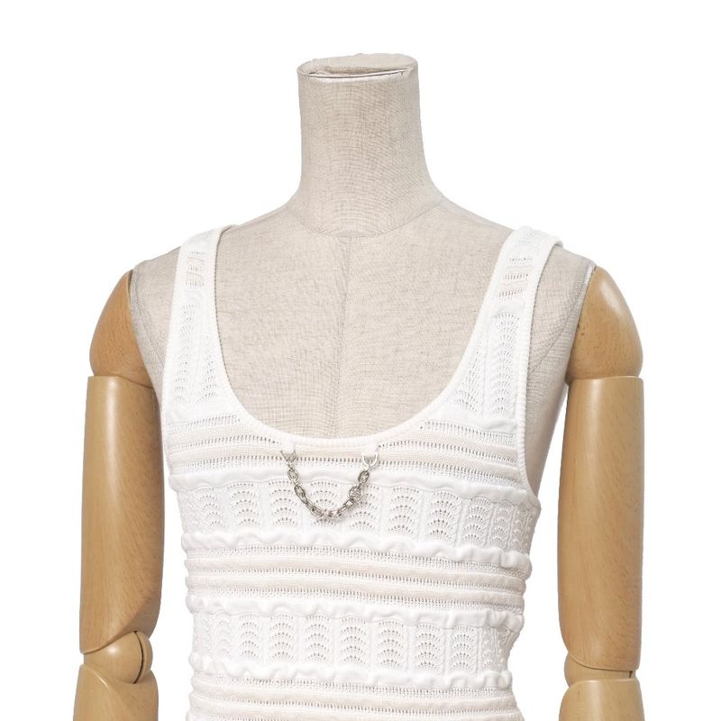 Louis Vuitton Tank Top XS LV Chain Knit White Ivory