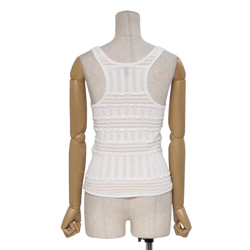 Louis Vuitton Tank Top XS LV Chain Knit White Ivory