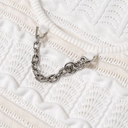 Louis Vuitton Tank Top XS LV Chain Knit White Ivory