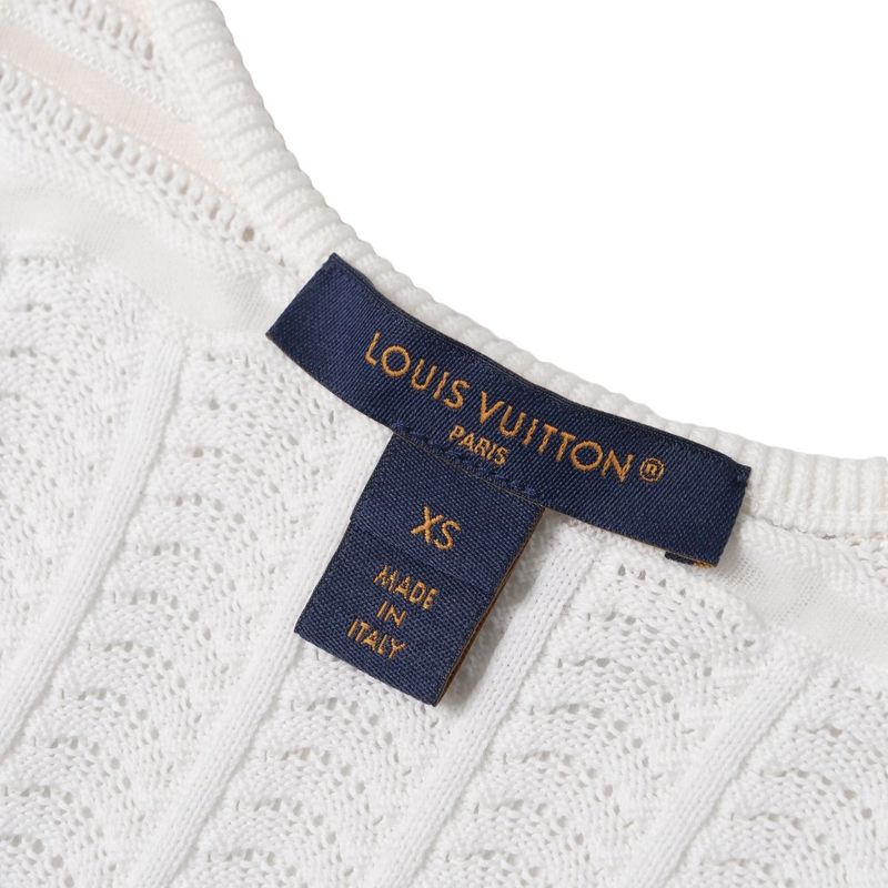 Louis Vuitton Tank Top XS LV Chain Knit White Ivory