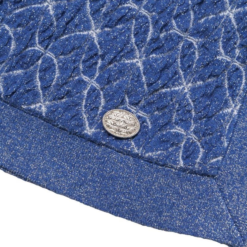 Chanel Hoodie 36 Lame Knit Blue