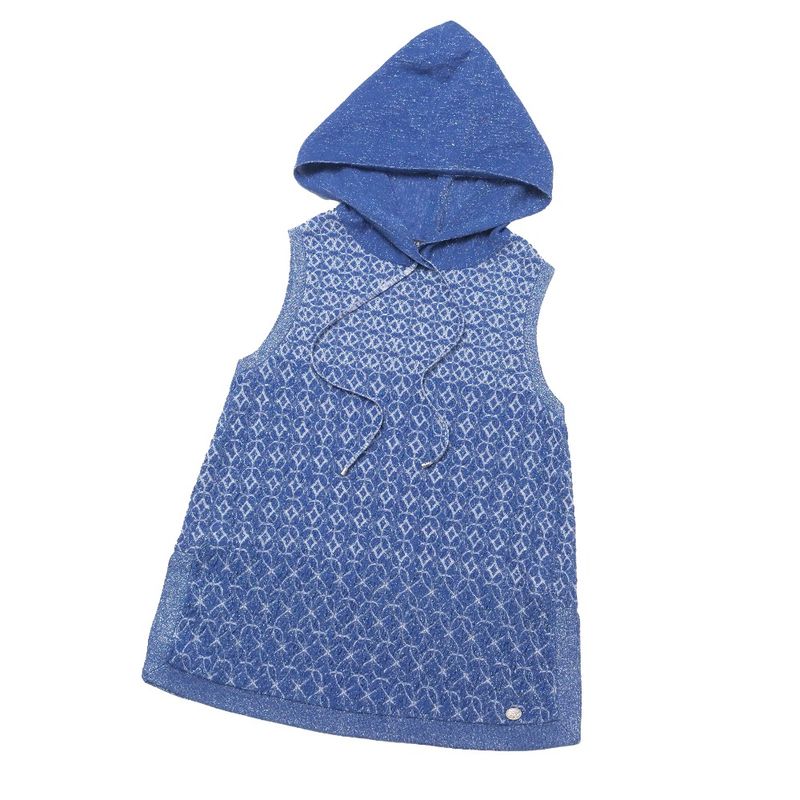 Chanel Hoodie 36 Lame Knit Blue