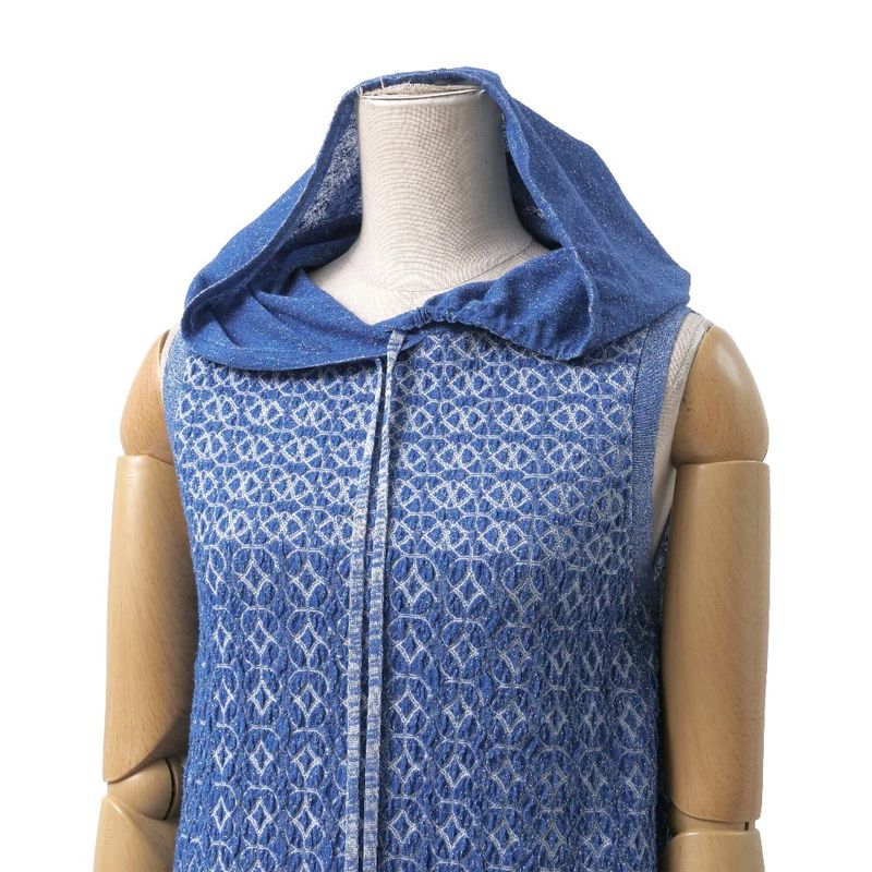 Chanel Hoodie 36 Lame Knit Blue