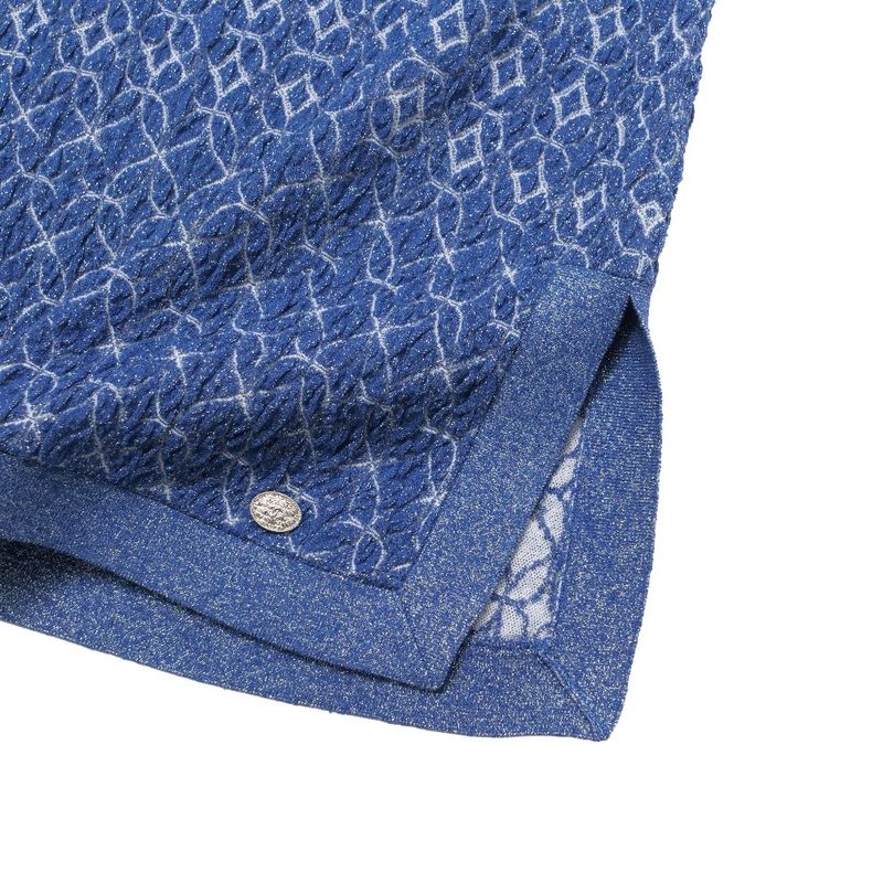Chanel Hoodie 36 Lame Knit Blue