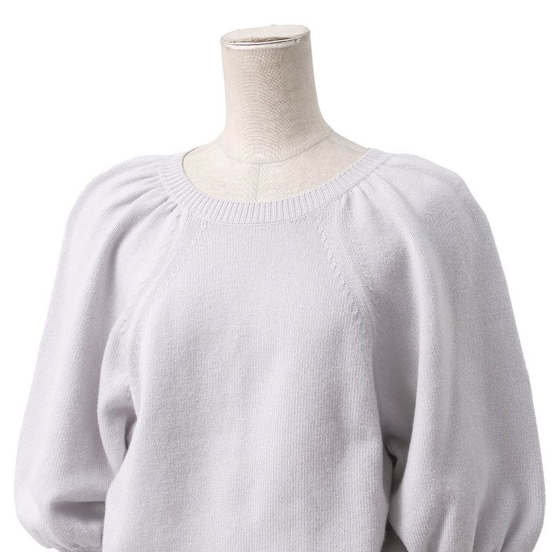Dior Knit 42 All Cashmere Sweater Balloon Sleeve 3/4 Grey-ge
