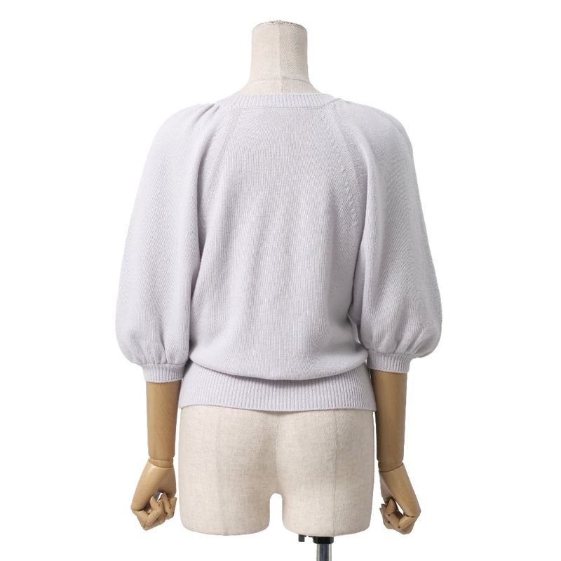 Dior Knit 42 All Cashmere Sweater Balloon Sleeve 3/4 Grey-ge