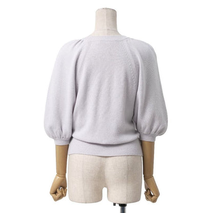 Dior Knit 42 All Cashmere Sweater Balloon Sleeve 3/4 Grey-ge