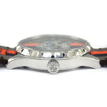 Gucci Watch Timeless 126.4 Taiga Beige GG Supreme Fabric Dial