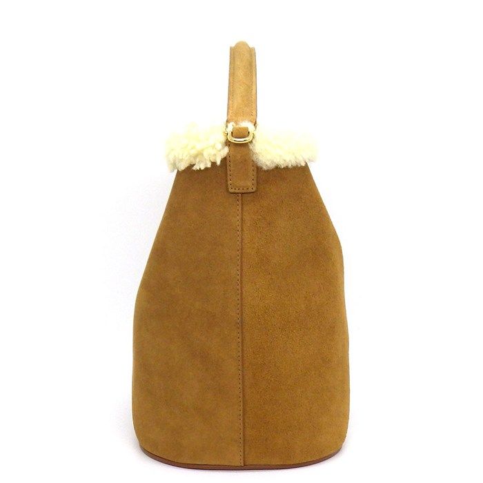 Celine Handbag Triomphe Bucket Louis Tobacco Suede Leather