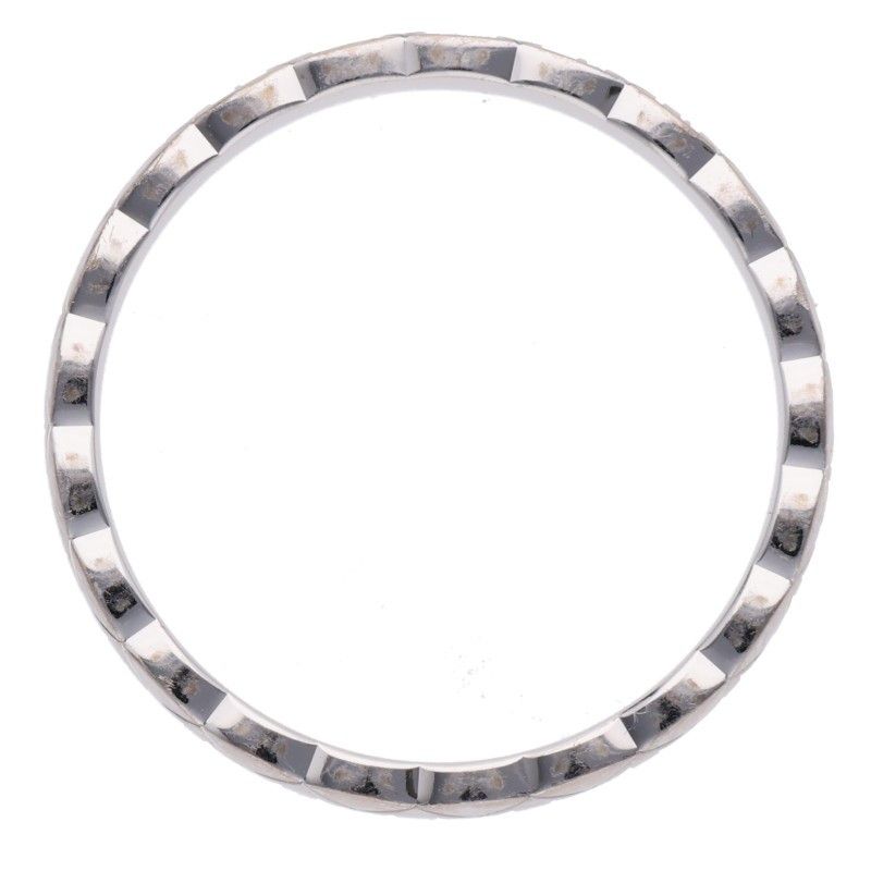 Chanel Coco Crush Small 18K White Gold Quilted Ring 61
