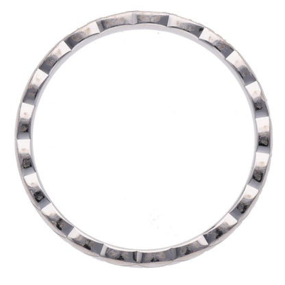 Chanel Coco Crush Small 18K White Gold Quilted Ring 61