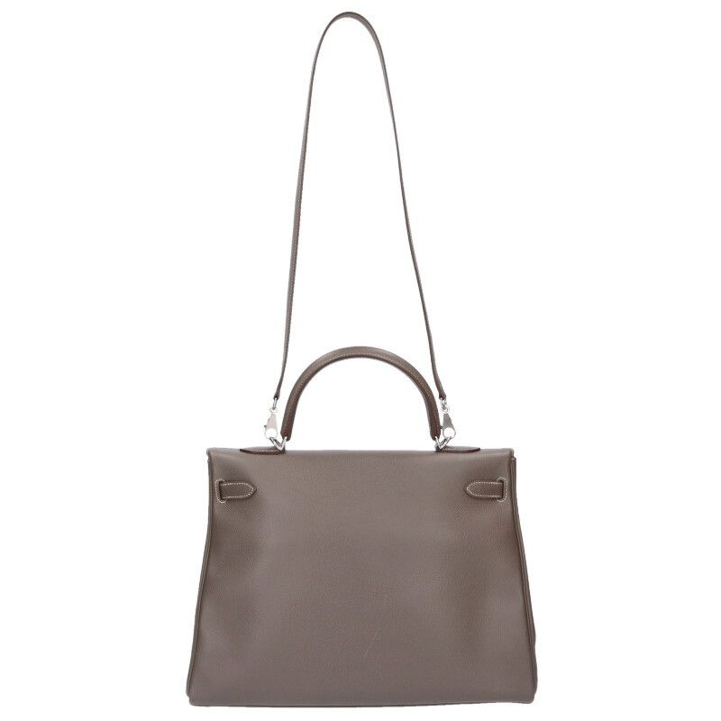 Hermes Kelly 35 Verso Veau Epsom Etoupe Inner Sewing