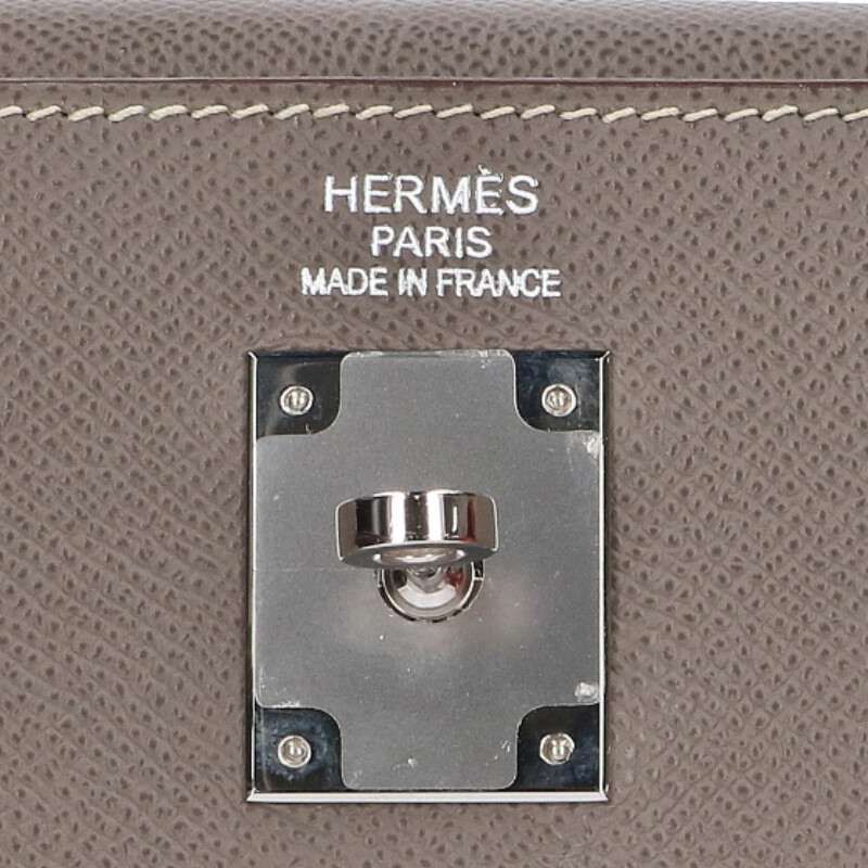 Hermes Kelly 35 Verso Veau Epsom Etoupe Inner Sewing