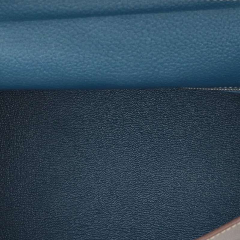 Hermes Kelly 35 Verso Veau Epsom Etoupe Inner Sewing