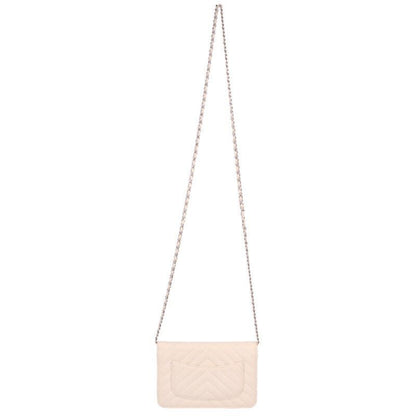 Chanel Chevron Caviar Leather Chain Wallet