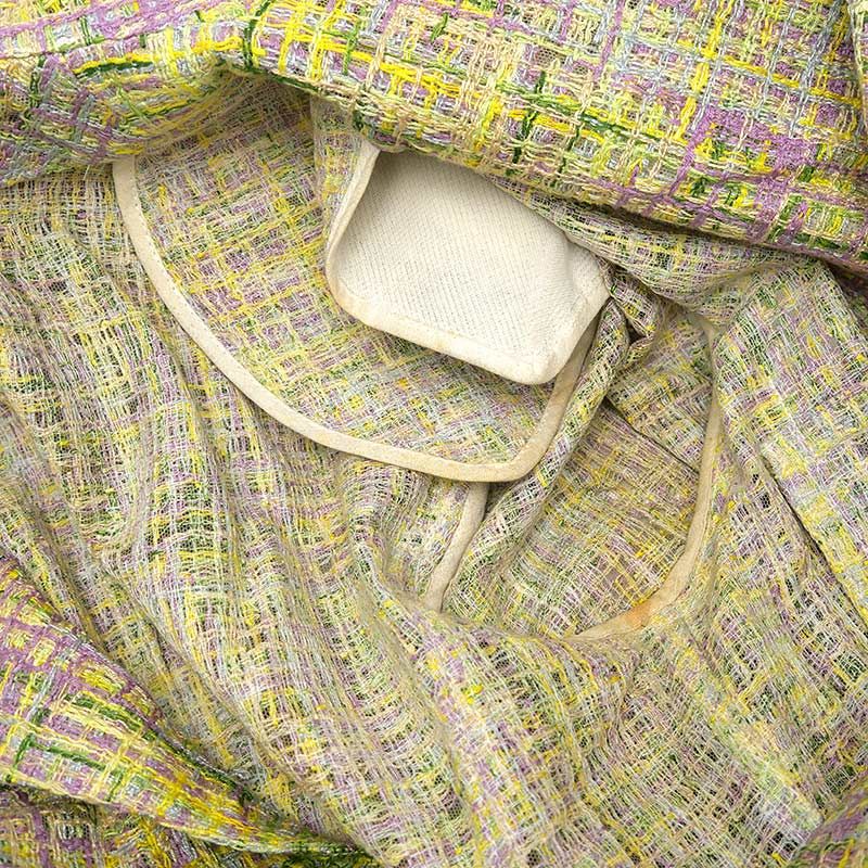 Chanel Tweed Suit Skirt 38 Yellow